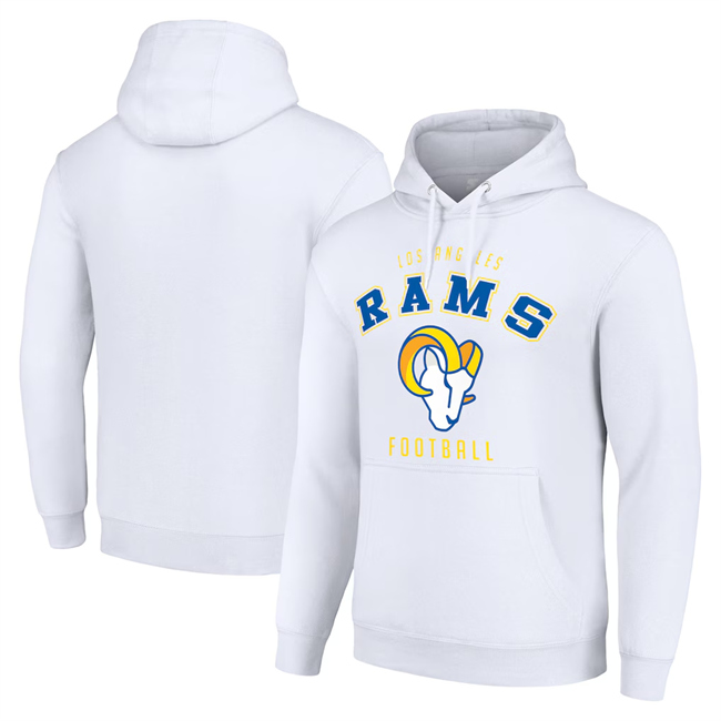 Men's White Los Angeles Rams Pullover Hoodie